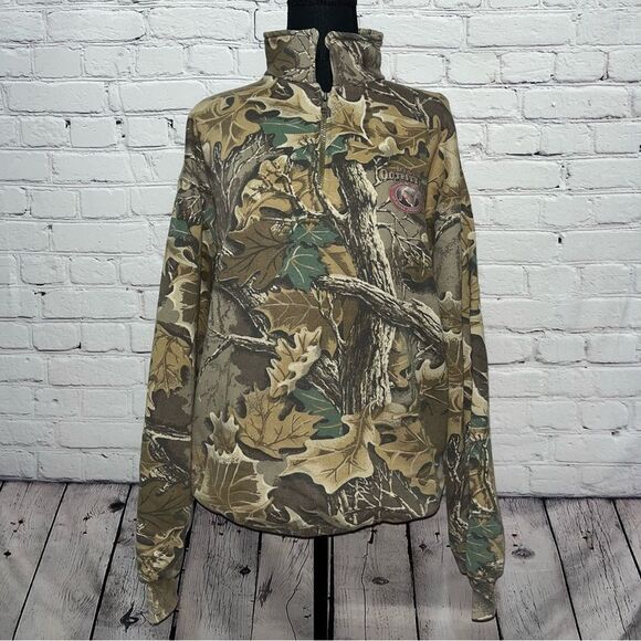 Vintage 90s Camo Trophy Buck Dixie Outfitters Sweatshirt Size Large - Picture 3 of 16